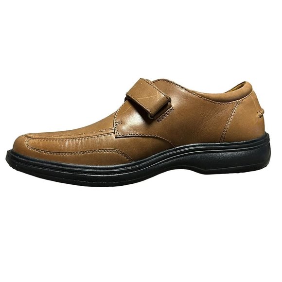 Dr Comfort Frank Brown Leather Adjustable Monk Strap Comfort Loafers Mens 10 W main image 15